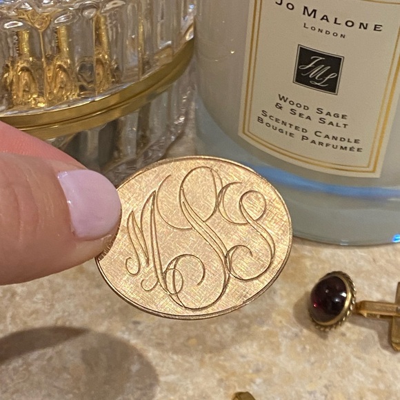 Vintage 12K gold filled estate sale Monogramed brooch pin - Picture 6 of 6